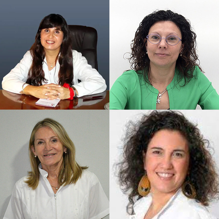 Dra. Carolina Ledesma (SOARPSO), Dra. Cecilia Civale (AAD), Dra. Susana De Barayazarra (AAAeIC) y Dra. Paula Luna (SDLP